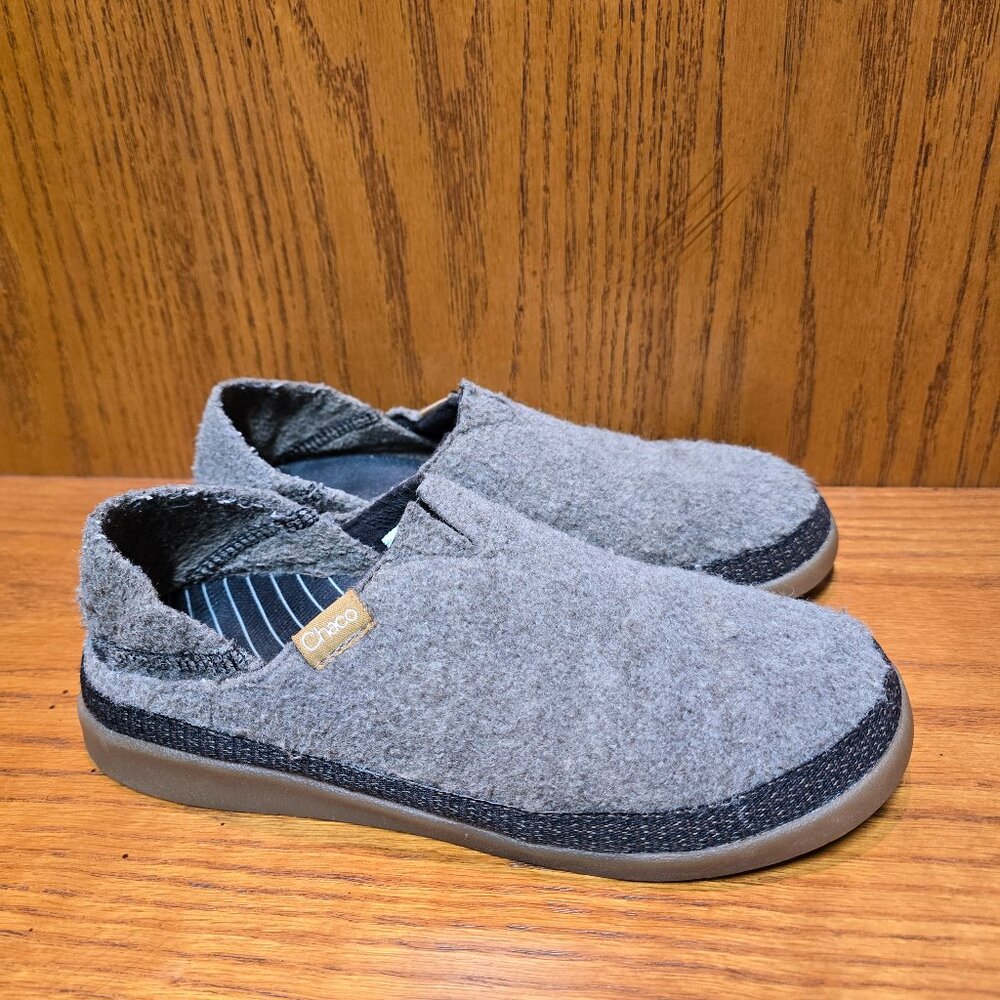 Chaco Revel Women's Felt Slip On's Shoes Slippers Gray Luvseat Footbed Size 6